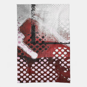 Röd Grunge Kökshandduk