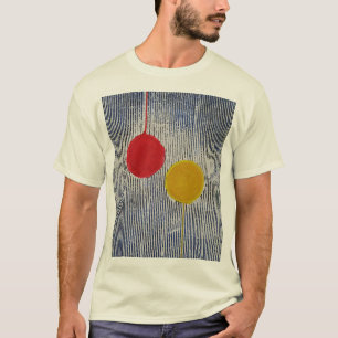 Röd gul abstrakt för solfläckpolka dots t shirt