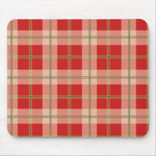 Röd gul blåttgröntpläd Mousepad Musmatta