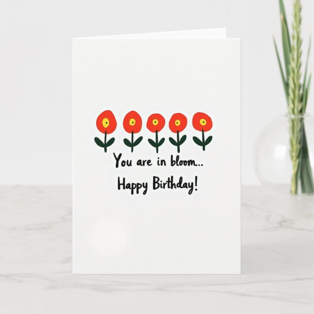 Röd Gul Blomsterkort Kort (Framsida)