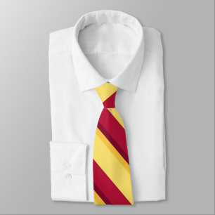 Röd gul Burgundy och guldDiagonal-Rand Tie Slips