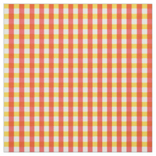 Röd gul Gingham-rutig design Tyg