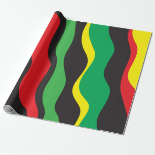 Röd Gul Grön Svart Rasta Våg Presentpapper
