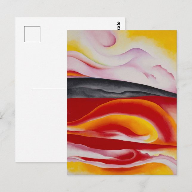 Röd, gul och svart rand | Georgia O'Keeffe | Vykort (Fram/baksida)