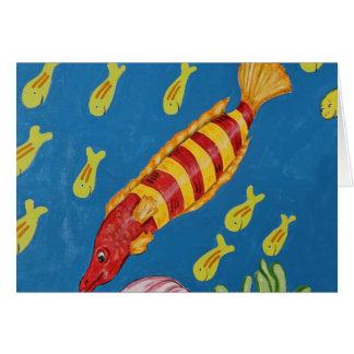 Röd & gul tropisk fisk OBS kort