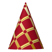 Röd & Guld arabisk-inspirerad Party Hat