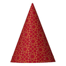 Röd & Guld arabisk-inspirerad Party Hat