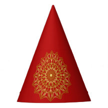 Röd & Guld arabisk-inspirerad Party Hat