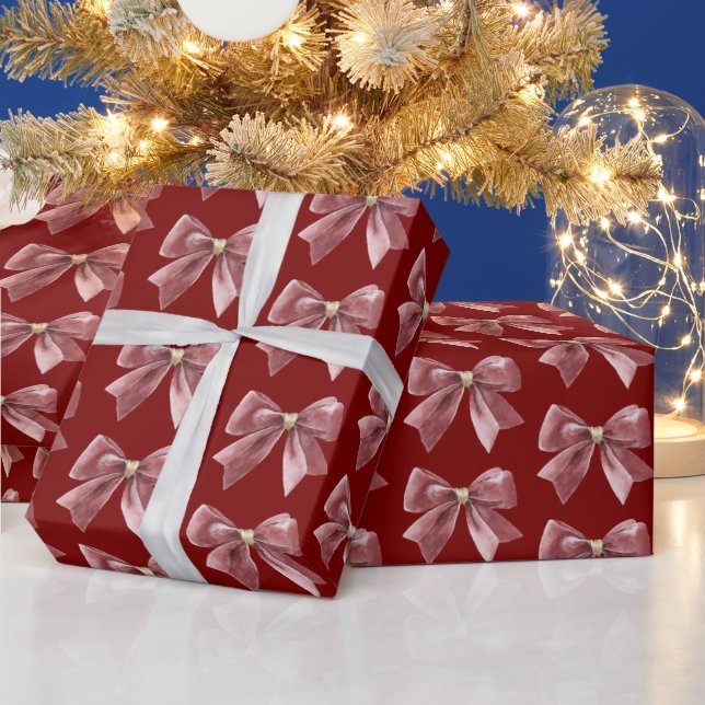 Röd Guld Båge Jul Presentpapper (Helgdagar)