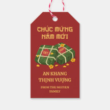 Röd & Guld Banh Chung Ochna Vietnamesiska Tet 2026