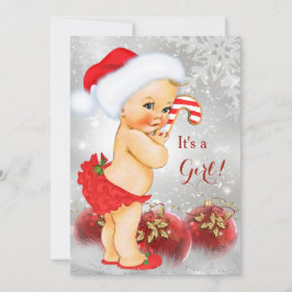Röd Guld Bauble Jul Bebis Dopp Blondin Inbjudningar