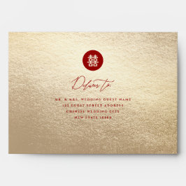 Röd/Guld Circle Dubbla Happity China Bröllop