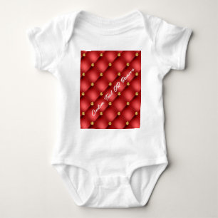 Röd Guld Diamond Tuftad Anpassningsbar Text Baby B T Shirt