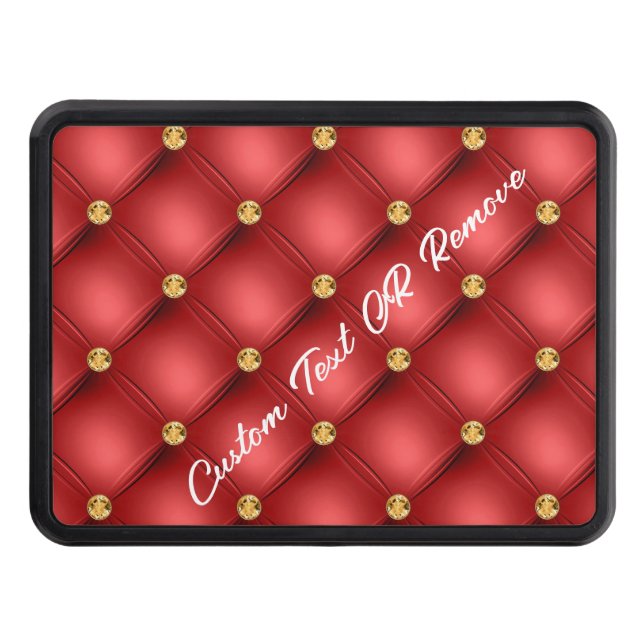 Röd Guld Diamond Tuftad Anpassningsbar Text Hitch  Dragkroksskydd (Framsidan)