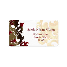 röd guld elegance-returadressetikett