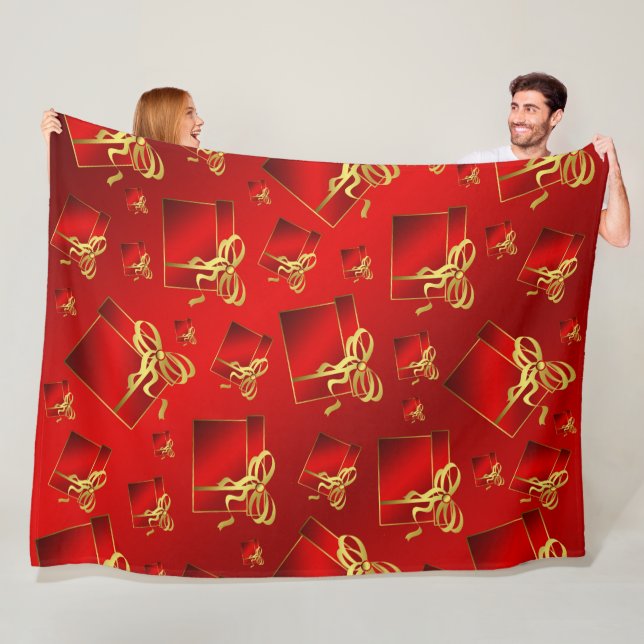 röd,guld,gåva, thanksgiving, helgdag, present, låd fleecefilt (På plats)