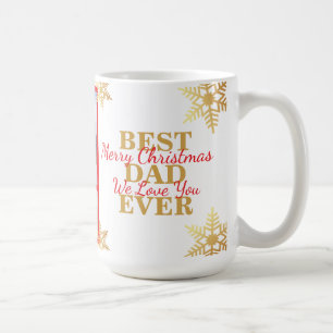 Röd Guld God Jul Bästa Pappa Någonsin Foto Kaffemugg
