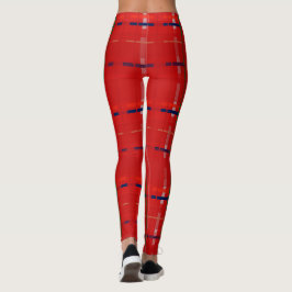 röd, guld, grönt, silver och blå leggings
