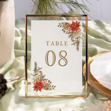 Röd Guld Jul Blommig Bröllop