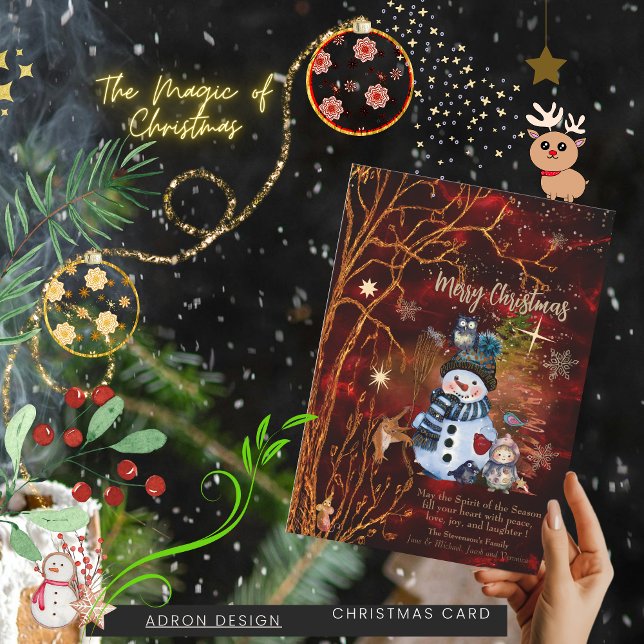 RÖD GULD Julkort (RED GOLD Merry Christmas Holiday Card)