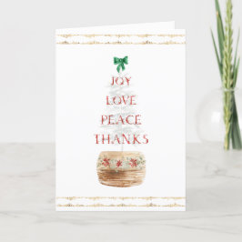 Röd Guld Julträd Typografi Vikad Helgkort