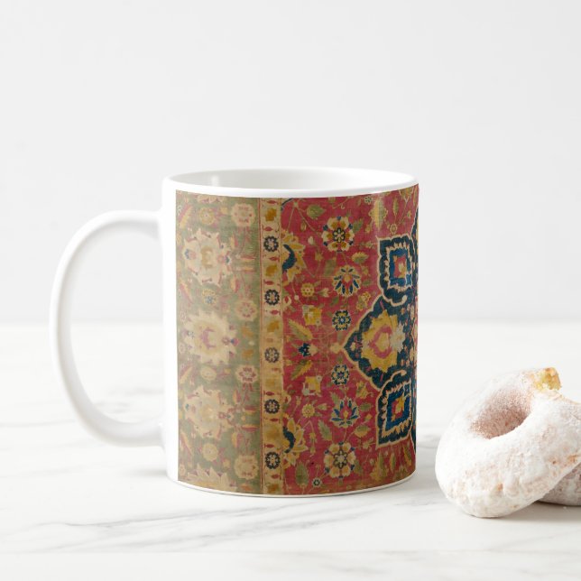 Röd Guld Kashan Matta Persisk Asiatisk Kaffemugg (Med munk)