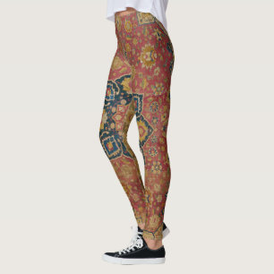 Röd Guld Kashan Matta Persisk Asiatisk Leggings