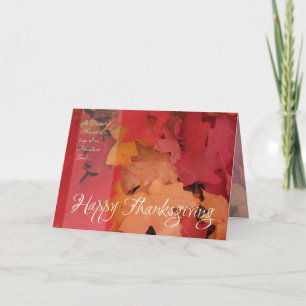 Röd & Guld Löv (1) Thanksgiving Card Helgkort