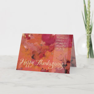 Röd & Guld Löv (3) Thanksgiving Card Helgkort