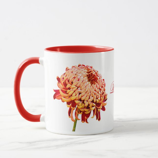 Röd Guld Mum Kaffekopp Mugg (Vänster)