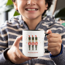 Röd & Guld Nötknäppare Personlig Jul Mugg