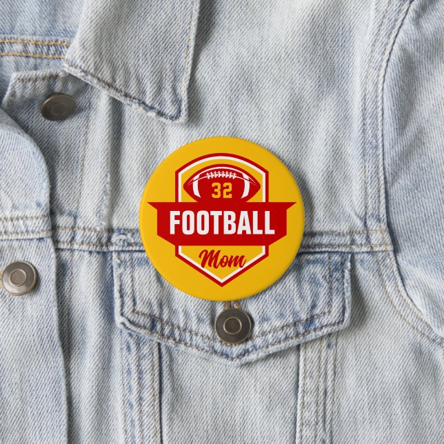 Röd-Guld och Mamma-Anpassningsbarnas fotbollsnumme Knapp (In Situ)
