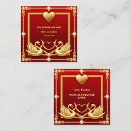 Röd Guld Svan Bröllopspar Dekoration 💍 Tilläggskort