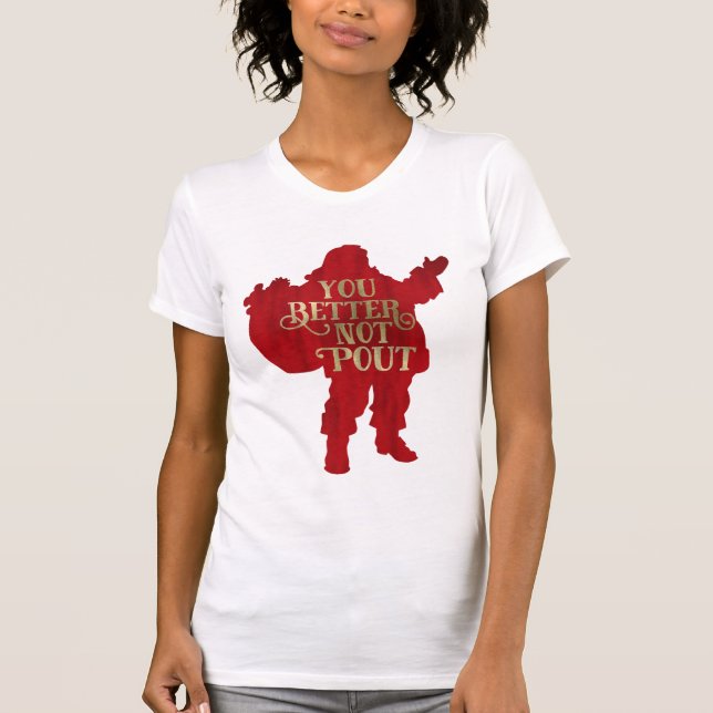 Röd & Guld Tomteleksakspåse Du Bättre Inte Tjura T Shirt (Framsida)