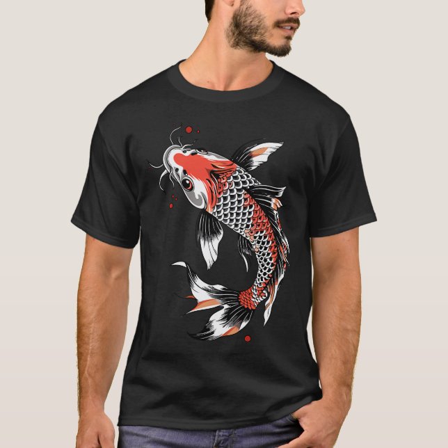 Röd guldkarpguldkoi t shirt (Framsida)