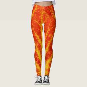Röd & Gult Aspen Löv #10 Leggings