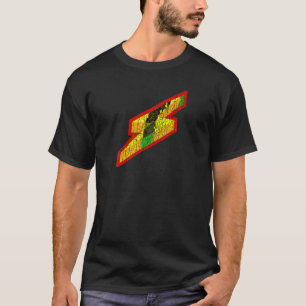 Röd Gult Blixt Bolt Retro Vintage Gift T Shi T Shirt