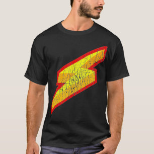 Röd Gult Blixt Bolt Retro Vintage Gift T Shirt