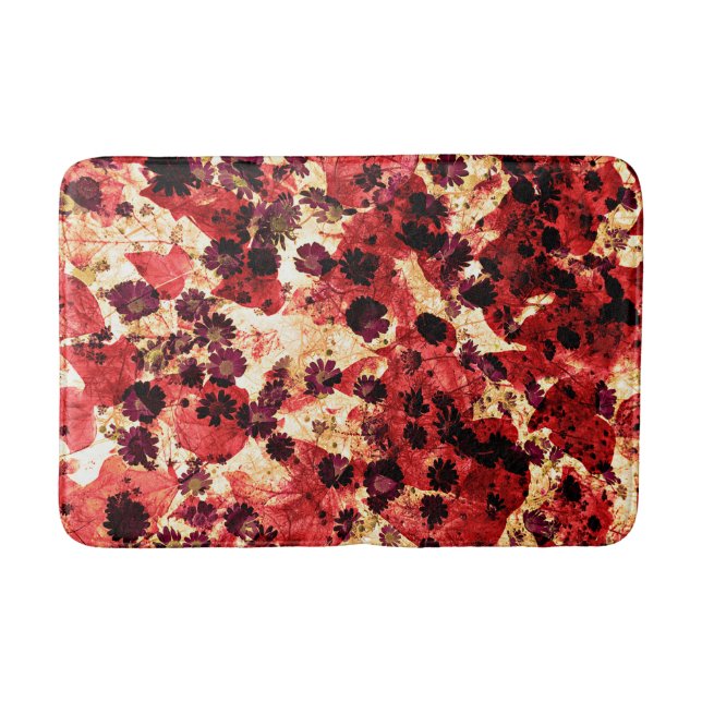 Röd gult daisy blomma mönster abstrakt design badrumsmatta (Framsidan)