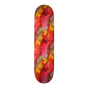 Röd gult för vattenfärgkonst skateboard bräda 21,5 cm