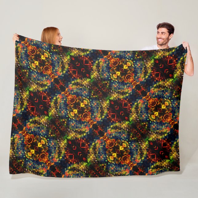 Röd Gult Grönt på Mörk, Blötad papper? Fleecefilt (På plats)