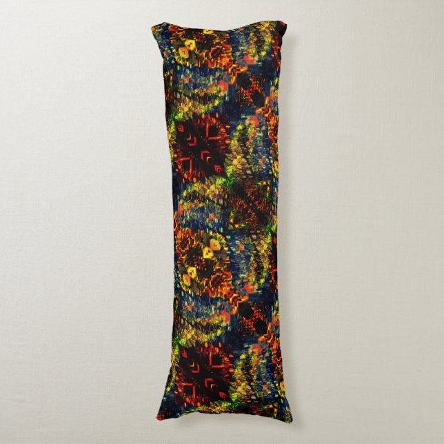 Röd Gult Grönt på Mörk, Blötad papper? Kroppskudde (Framsidan Vertikal)