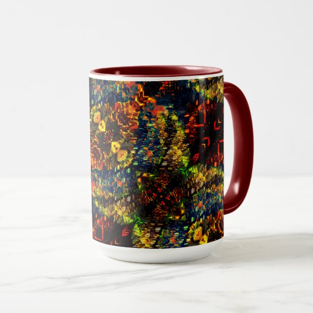 Röd Gult Grönt på Mörk, Blötad papper? Mugg (Framsida höger)