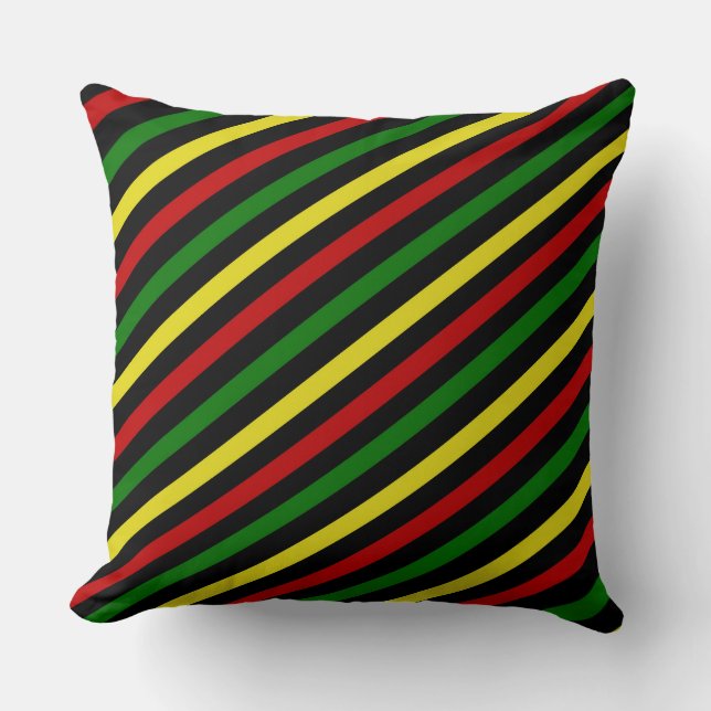 Röd, Gult, Grönt stripe Kudde (Framsida)