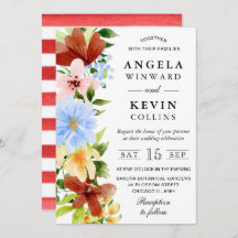 Röd Gult och Blå Boho Flowers Bröllop