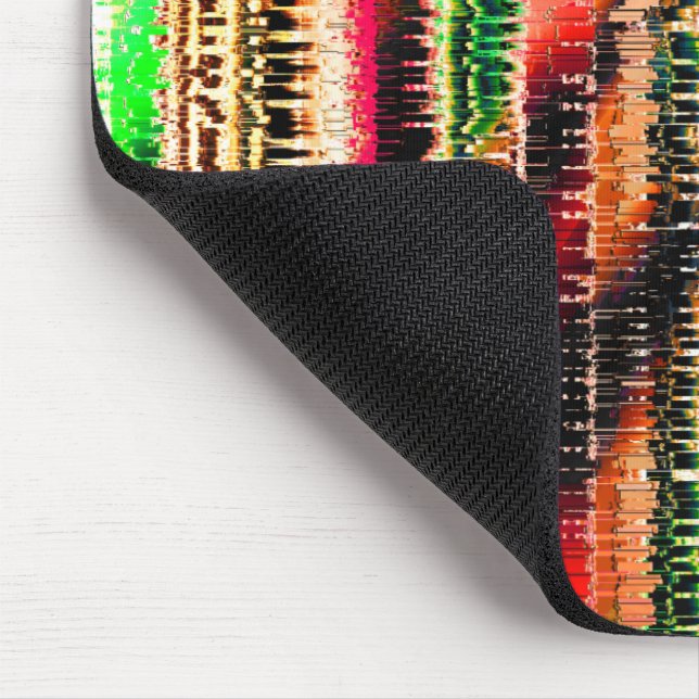 Röd gult och grönt, färgad stripe, segmenterad pap musmatta (Hörn)