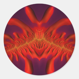 Röd, Gult och Lila ~ Classic Round Sticker Runt Klistermärke