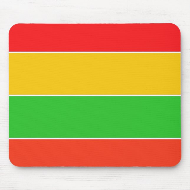 Röd, Gult och Lime Green Rand Musmatta (Framsidan)