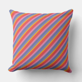 Röd, Gult, Rosa, Blå Rand Pillow eller Cushion Kudde
