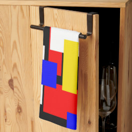 Röd, Gult, Svart, Blått och Grönt block Kökshandduk